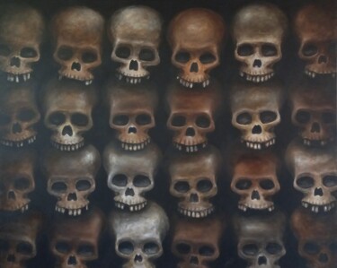 Painting titled ""Catacombes"" by Herve Fleury (RV), Original Artwork, Acrylic Mounted on Wood Stretcher frame