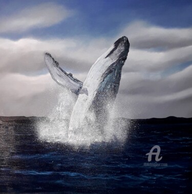 Painting titled "baleine-a-bosses.jpg" by Hervé François Aury (Harris Aurigan (alias)), Original Artwork