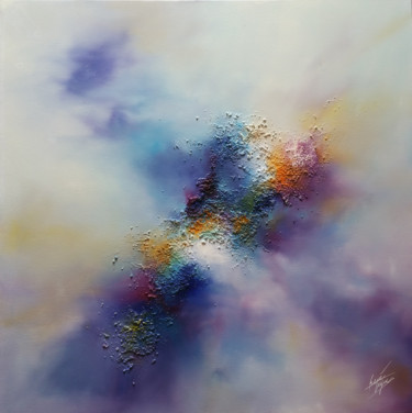 Painting titled "INTO THE CLOUD" by Hervé Hugues, Original Artwork, Oil