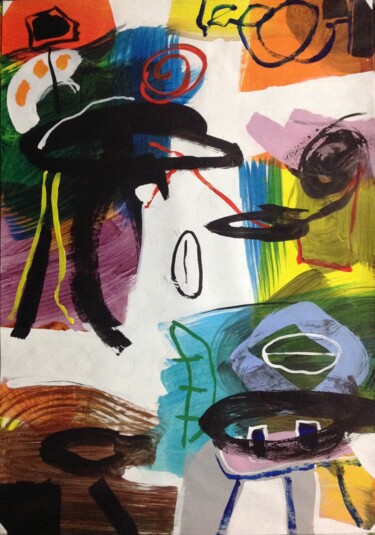 Картина под названием "AM88" - Herve Jonas, Подлинное произведение искусства, Акрил