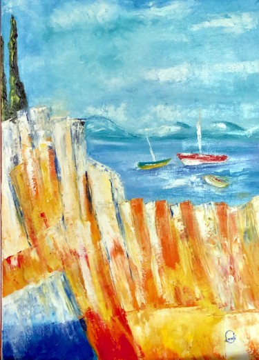 Painting titled "Vision colorée" by Hervé Lamb', Original Artwork, Acrylic