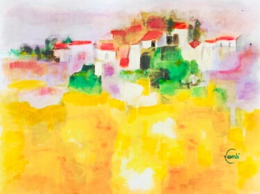 Painting titled "Plein soleil" by Hervé Lamb', Original Artwork, Watercolor