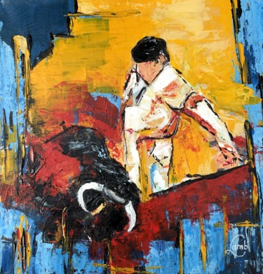 Malerei mit dem Titel "El matador" von Hervé Lamb', Original-Kunstwerk, Acryl Auf Keilrahmen aus Holz montiert