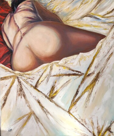 Peinture intitulée "LA SIESTE" par Hervé Lamb', Œuvre d'art originale, Huile Monté sur Châssis en bois