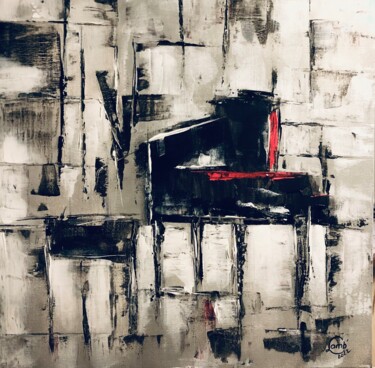 Painting titled "Le piano" by Hervé Lamb', Original Artwork, Acrylic Mounted on Wood Stretcher frame