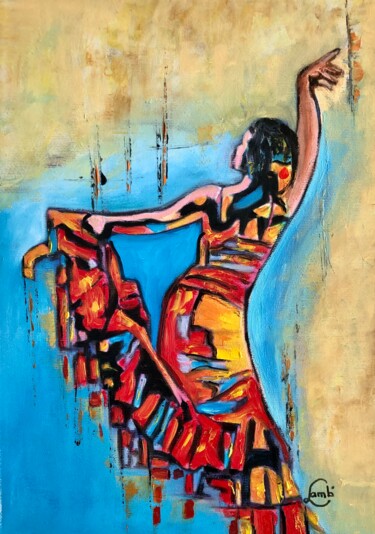 Pintura titulada "Esméralda" por Hervé Lamb', Obra de arte original, Acrílico Montado en Bastidor de camilla de madera
