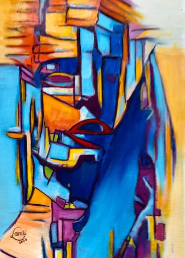 Painting titled "Mille facettes" by Hervé Lamb', Original Artwork, Acrylic Mounted on Wood Stretcher frame