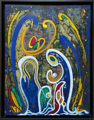 Картина под названием ""Le don..."" - Hervé Le Goaréguer, Подлинное произведение искусства, Масло Установлен на Деревянная р…