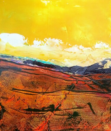 Painting titled "horizon" by Hervé Rayot, Original Artwork, Acrylic