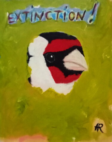 Painting titled "extinction n°4" by Hervé Rayot, Original Artwork, Acrylic