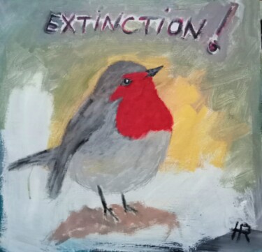 Painting titled "extinction n°5" by Hervé Rayot, Original Artwork, Acrylic