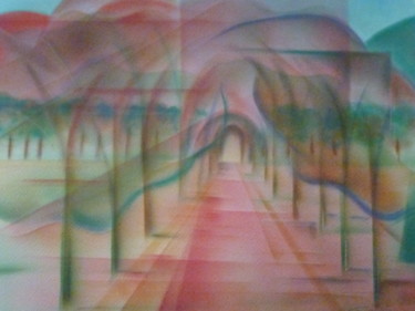 Dessin intitulée "L'allée cathédrale" par Herve Thomas-Miton, Œuvre d'art originale, Pastel