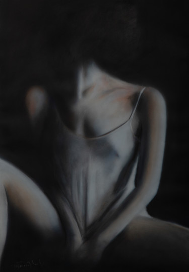 Drawing titled "Sensualité" by Herve Thomas-Miton, Original Artwork, Pastel