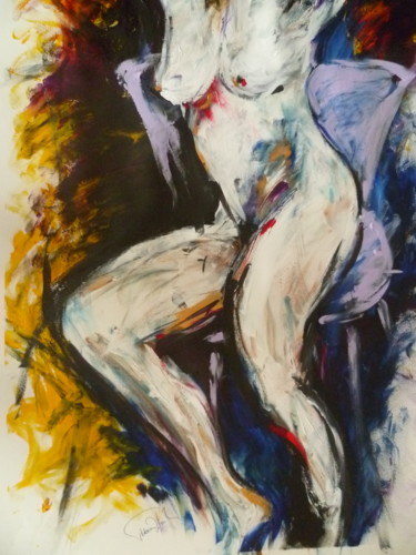 Malerei mit dem Titel "mouvement de pose" von Herve Thomas-Miton, Original-Kunstwerk, Acryl