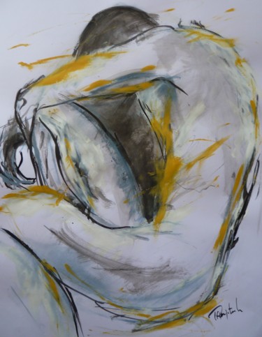 Dessin intitulée "Posture" par Herve Thomas-Miton, Œuvre d'art originale, Encre