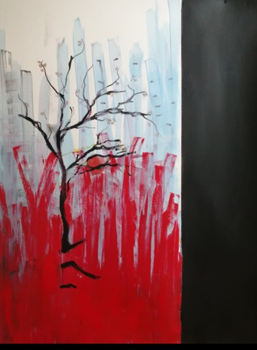 Schilderij getiteld "Isolement urbain" door Herve Thomas-Miton, Origineel Kunstwerk, Acryl