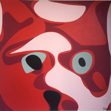 Картина под названием "chaton fou" - Hervé Loiseau, Подлинное произведение искусства, Акрил Установлен на Деревянная рама дл…