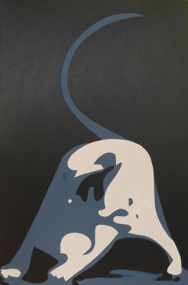 Pittura intitolato "Queue de chat" da Hervé Loiseau, Opera d'arte originale, Acrilico