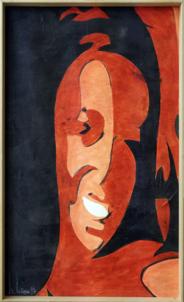 Peinture intitulée "Rire 2" par Hervé Loiseau, Œuvre d'art originale, Acrylique Monté sur Panneau de bois