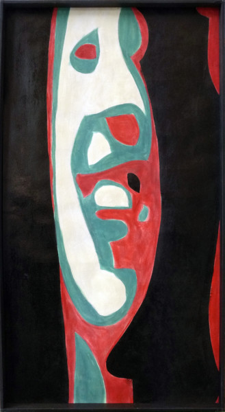 Peinture intitulée "Rire de la femme au…" par Hervé Loiseau, Œuvre d'art originale, Acrylique Monté sur Panneau de bois