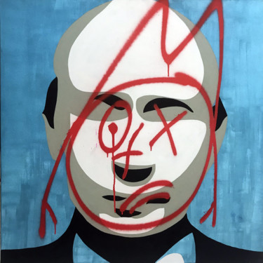 Schilderij getiteld "Vladimir" door Hervé Loiseau, Origineel Kunstwerk, Acryl Gemonteerd op Frame voor houten brancard