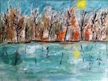 Painting titled "Matin d'hiver sur S…" by Hervé Loiseau, Original Artwork, Acrylic