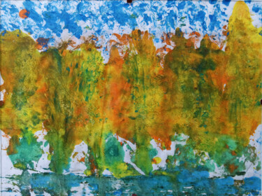 Картина под названием "Impression d'eau" - Hervé Loiseau, Подлинное произведение искусства, Акрил Установлен на Деревянная п…
