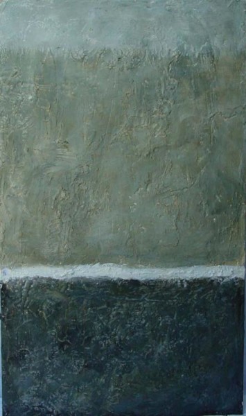 Peinture intitulée "gris sur bois" par Hervé Wallaert, Œuvre d'art originale, Huile