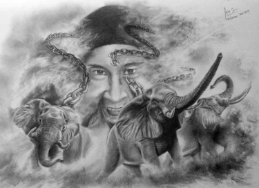 Drawing titled "Power.jpeg" by Herylondo Art, Original Artwork, Graphite