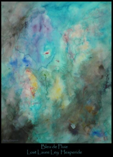 Painting titled "Bleu de Pluie" by Nykky Hesperide, Original Artwork