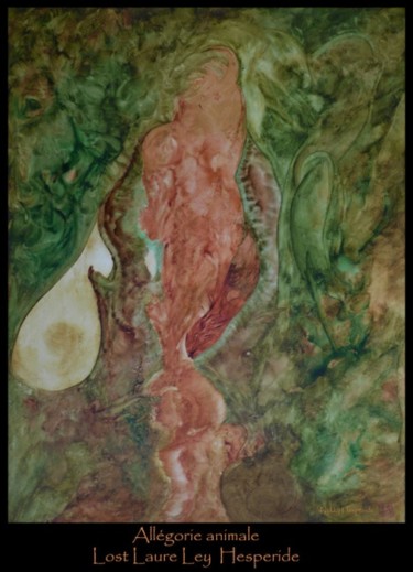 Painting titled "Allégorie animale" by Nykky Hesperide, Original Artwork