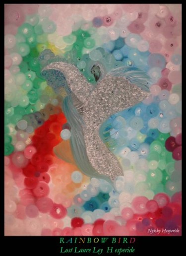 Peinture intitulée "Rainbow Bird" par Nykky Hesperide, Œuvre d'art originale