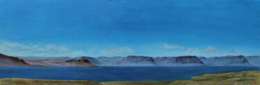Painting titled "Misty fjords" by Hessergée, Original Artwork, Oil