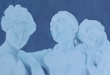 Картина под названием "Les trois beautés" - Hessergée, Подлинное произведение искусства, Масло