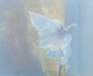 Peinture intitulée "BLUE POPPY Réveil" par Hessergée, Œuvre d'art originale, Huile
