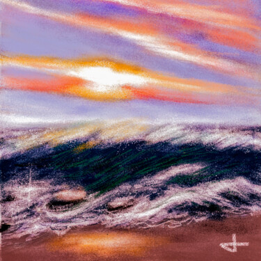Arts numériques intitulée "El mar y la estrell…" par David Turenne, Œuvre d'art originale, Peinture numérique
