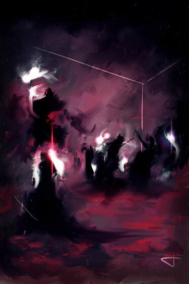 Картина под названием "Insomnites II" - David Turenne, Подлинное произведение искусства, Цифровая живопись Установлен на Дер…