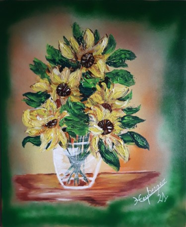 Painting titled "Bouquet de lumière" by Céline Liliane Heyberger, Original Artwork, Acrylic