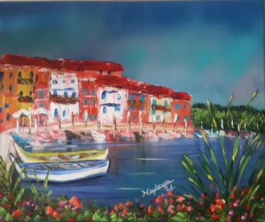 Painting titled "Venise Provençale" by Céline Liliane Heyberger, Original Artwork, Acrylic