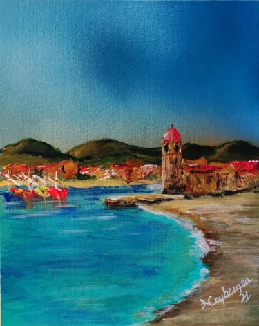Peinture intitulée "Un été à Collioure" par Céline Liliane Heyberger, Œuvre d'art originale, Acrylique