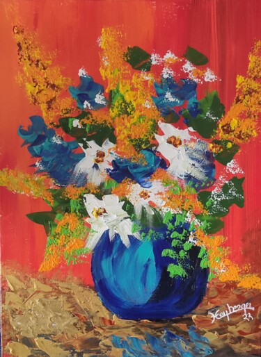 Malerei mit dem Titel "Orange Juice" von Céline Liliane Heyberger, Original-Kunstwerk, Acryl
