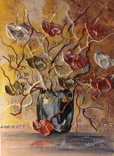 Malerei mit dem Titel "Ornifleurs" von Céline Liliane Heyberger, Original-Kunstwerk, Acryl