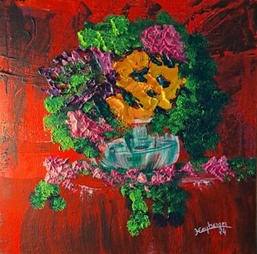 Pittura intitolato "Rouge" da Céline Liliane Heyberger, Opera d'arte originale, Acrilico