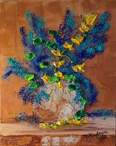 Pittura intitolato "Bouquet 2" da Céline Liliane Heyberger, Opera d'arte originale, Acrilico