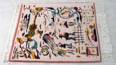Art textile intitulée "tapis_blanc" par Ziyadali Heydari, Œuvre d'art originale