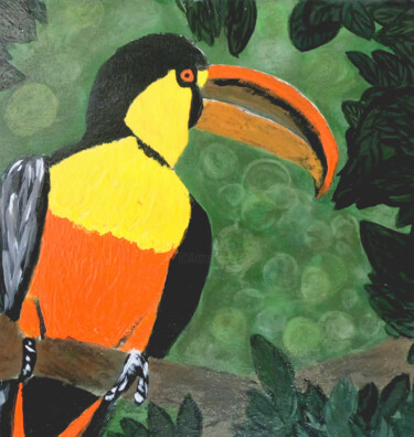 Pittura intitolato "Vibrant Toucan" da Heyleena R, Opera d'arte originale, Acrilico