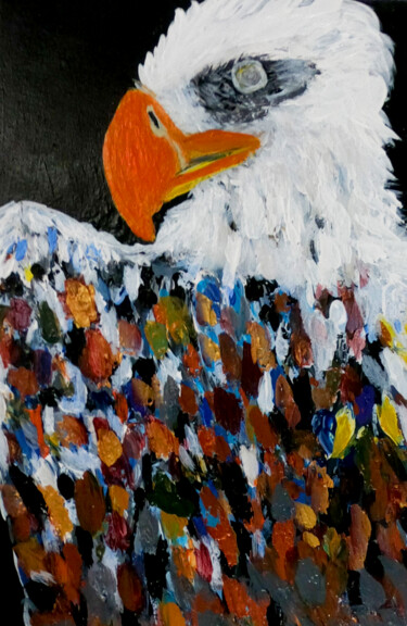 Painting titled "Majestic Eagle" by Heyleena R, Original Artwork, Acrylic