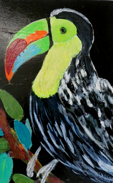 Картина под названием "Pop Art Toucan" - Heyleena R, Подлинное произведение искусства, Акрил
