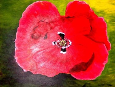 Painting titled "Le coquelicot" by Hezan, Original Artwork
