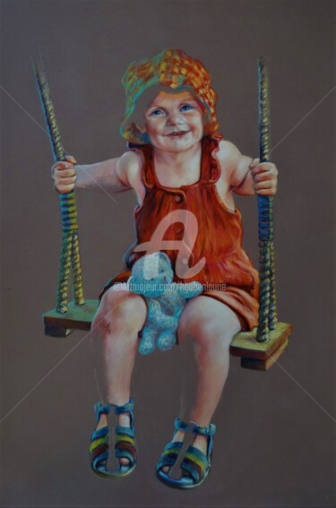 Картина под названием ""j'm'en balance"" - Helene Gaben Laurié, Подлинное произведение искусства, Пастель